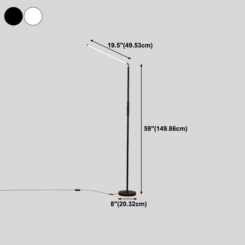 Modern Style Strip Shape Floor Lighting Metal 1 Light Floor Light for Dining Room