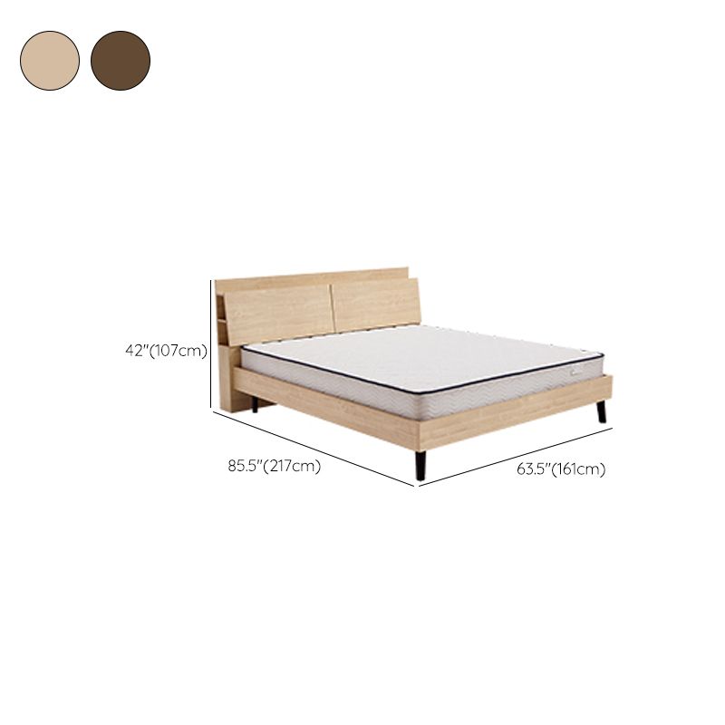 42.12" High Standard Bed with Headboard Mattress Included Wood