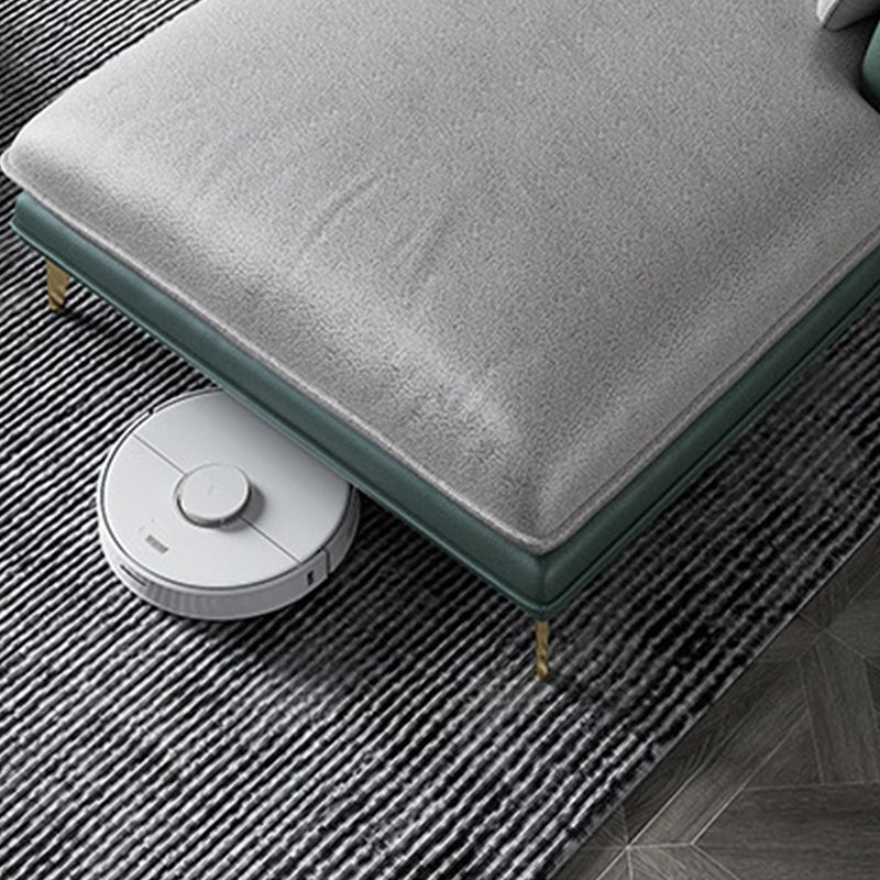 Pillow Top Arm Faux Leather Sofa and Chaise L-Shape Sectional with Storage for Apartment