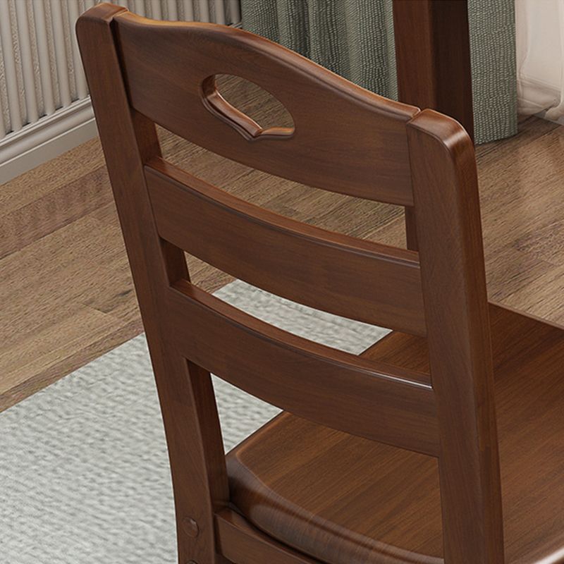 Solid Wood Dining Chair Industrial Style Ladder Back Armless Chair