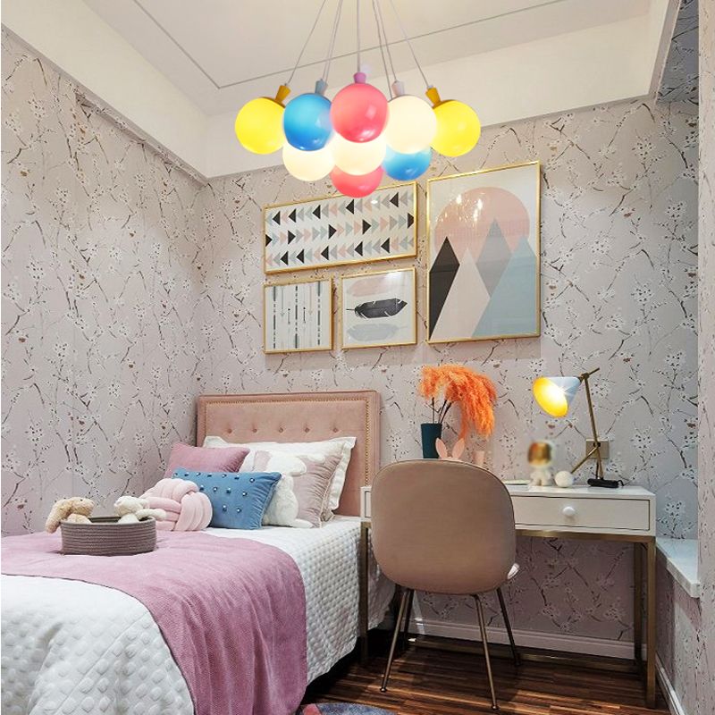 Balloon Colored Chandelier Light Simplicity Acrylic Pendant Light for Child Room