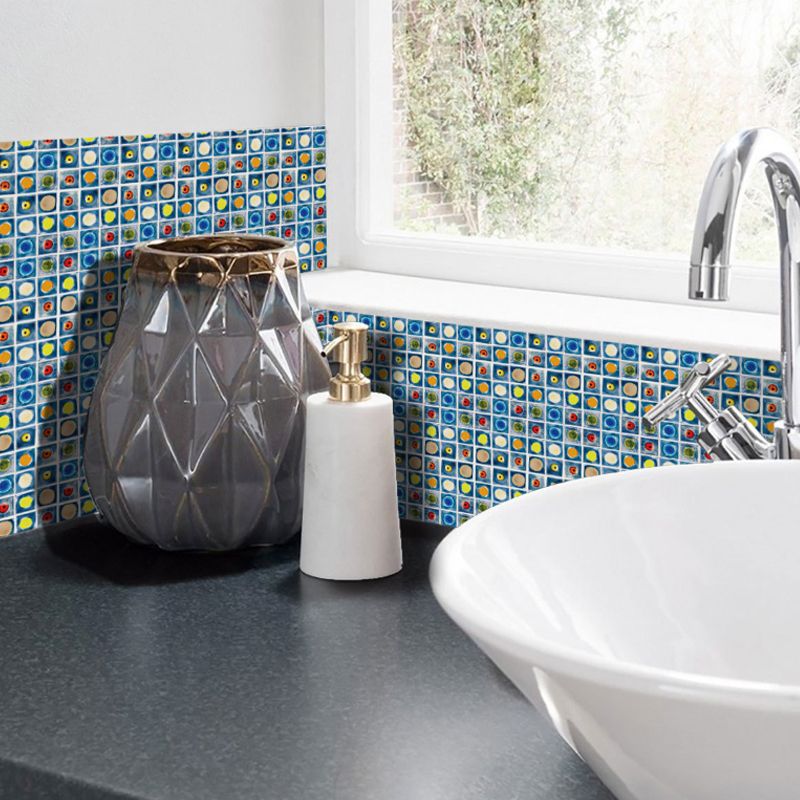 Circle Pattern Adhesive Wallpaper Panels Contemporary Vinyl Wall Art for Kitchen