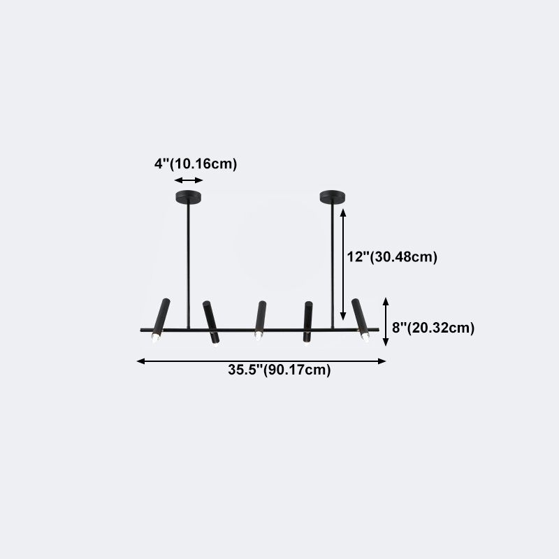 Metal Track Light Modern Multi-Head Linear Island Lighting Fixtures for Restaurant