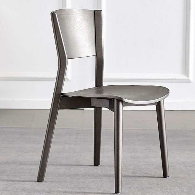 Contemporary Wood Dining Armless Chairs Open Back Dining Side Chair for Restaurant Use