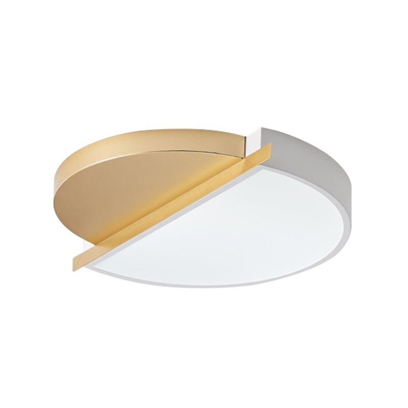 Sunrise Design Round LED Flush Light Modern Style Metal 16"/23.5" W LED Bedroom Ceiling Mount Lamp in White/3 Color Light