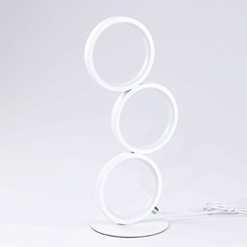 Lámparas de mesita de noche circular lámparas de mesa modernas 3 lámparas de mesa de luz ligeras