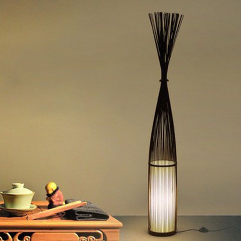 Bamboo Handwoven Floor Lighting Asian Style 1��Bulb Standing Light for Living Room