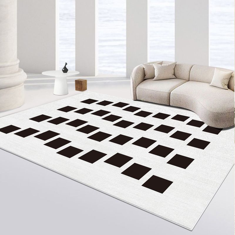Stylish Modern Area Carpet Plaid Pattern Polyester Area Carpet Anti-Slip Area Rug for Home Decor