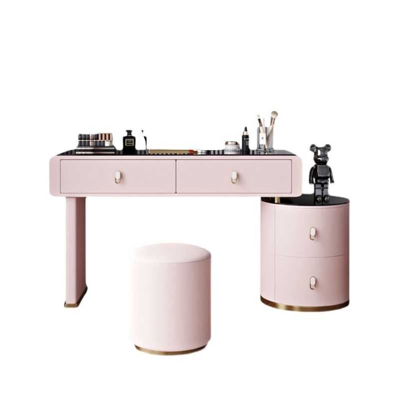 Light Glass Top Makeup Vanity Desk Storage Box Makeup Vanity Set