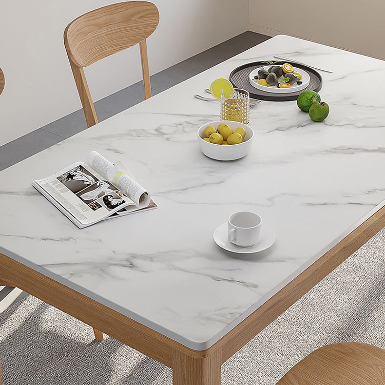 Stone Top Dining Table Set with Wooden Chairs 1/2/5 Pieces Dinette Set for Home