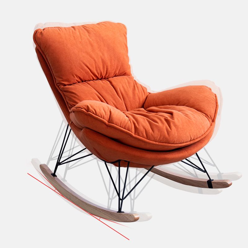 Leisure Rocking Chair Velvet Pure Color Indoor Rocker Chair with Ottoman