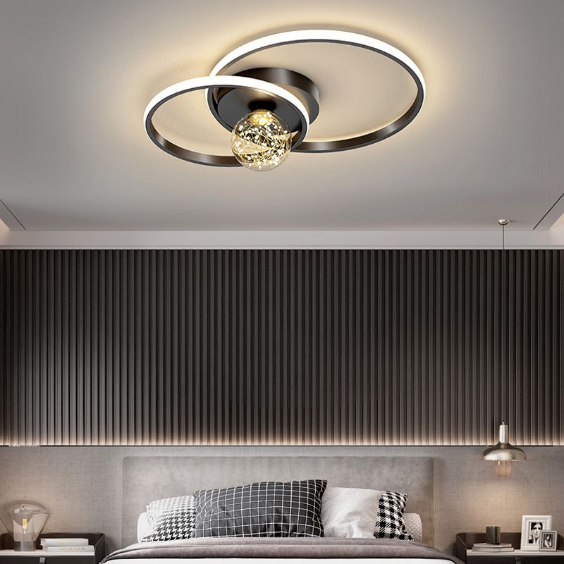 Plafonniers encastrés à LED noirs avec abat-jour en silicone Luminaire encastré moderne