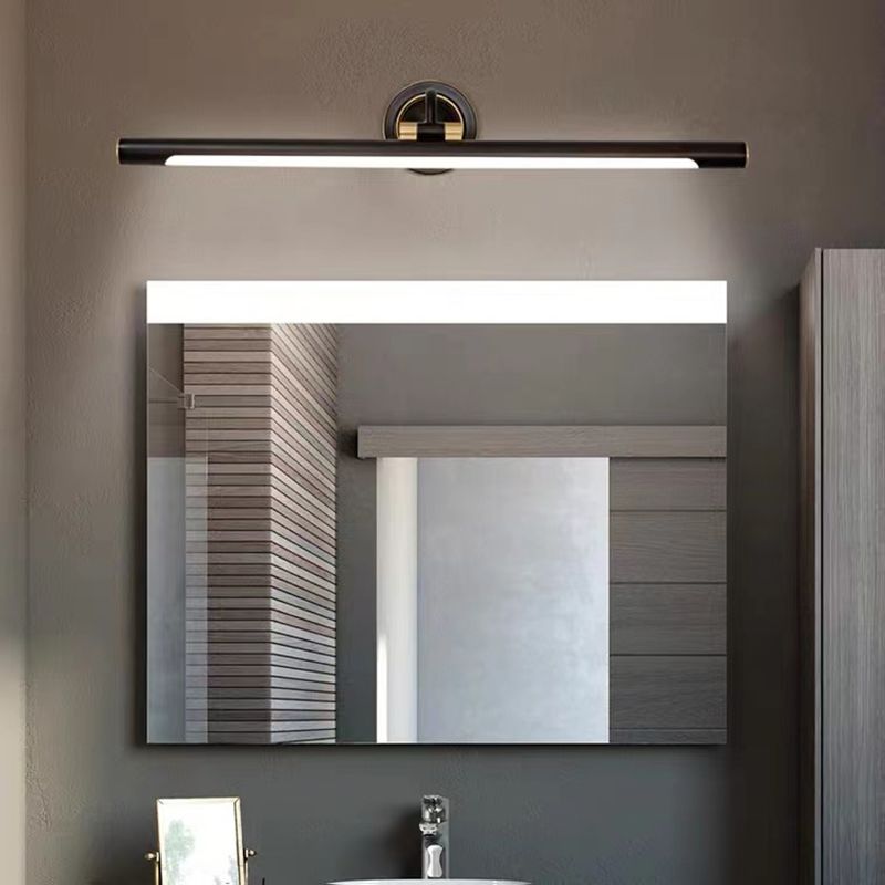 Metal Linear Shade Wall Sconce Modern Style Single Light Mirror Wall Lighting Fixture