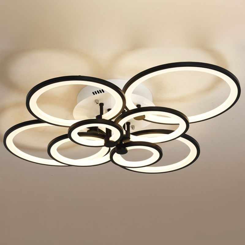 Moderne cirkelvormige schaduw binnen LED plafondlicht acryl semi -spoeling mount