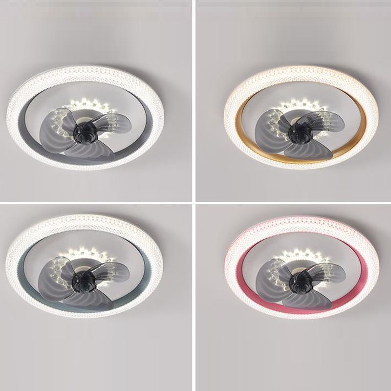 3-Blade Modernism Ceiling Fan Polish Finish LED Fan with Light for Home