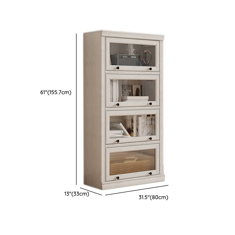 White Closed Back Shelf Bookcase Cabinets Included for Home Office