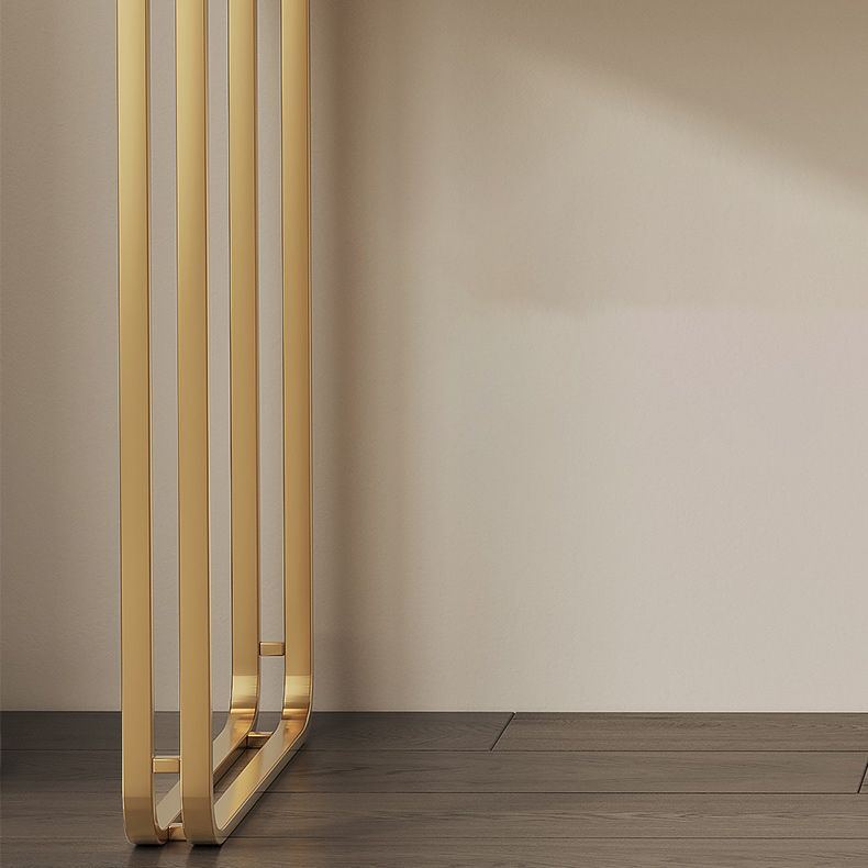 Minimalism Glass Vanity Table with Mirror & Stool 5 Drawers Beige Dressing Table