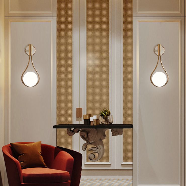 Lámparas de plataformas de estilo nórdico de estilo nórdico moderno vidrio 1 placas de pared ligeras en acabado dorado