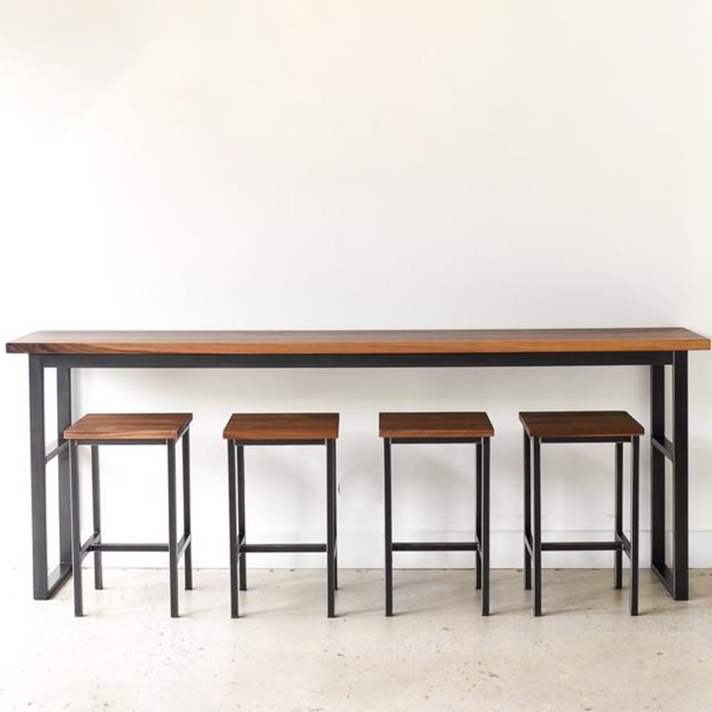 Solid Wood Top Bistro Set 1/2/5 Pieces Modern Rectangle Pub Table Set