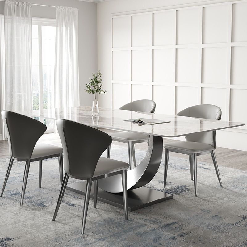 1/3/4/5/7/8 Pieces Dining Chairs Set  Dining Table Set with Sintered Stone Top