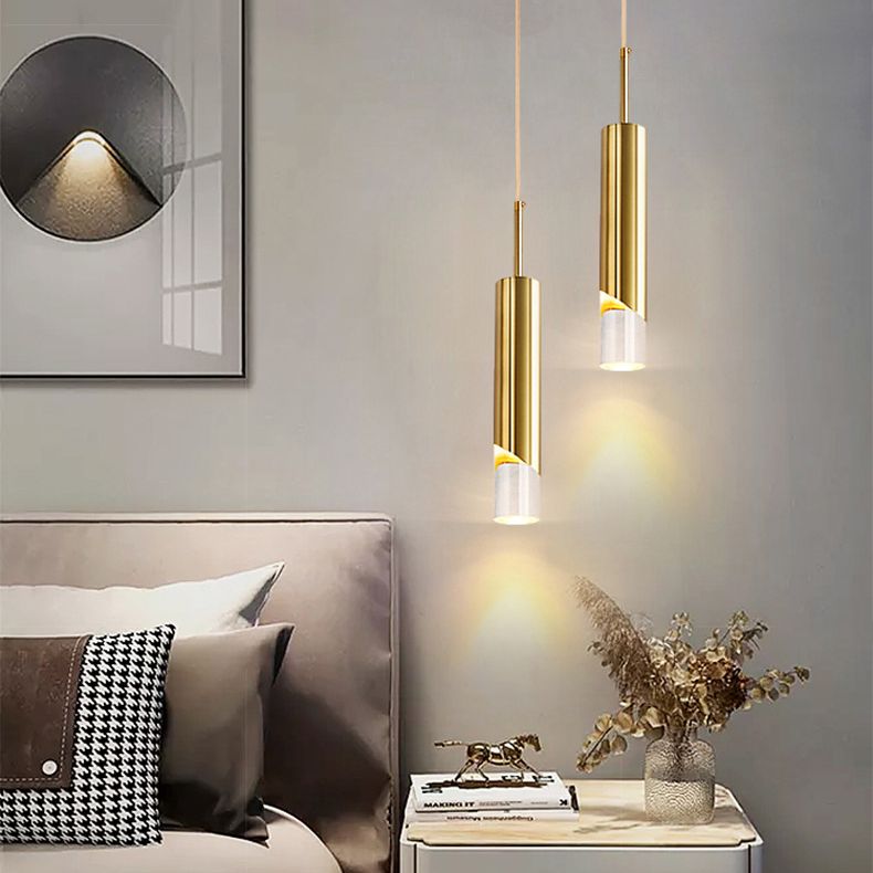 1 iluminación de colgante de cilindro ligero luces de techo acrílico modernas para restaurante