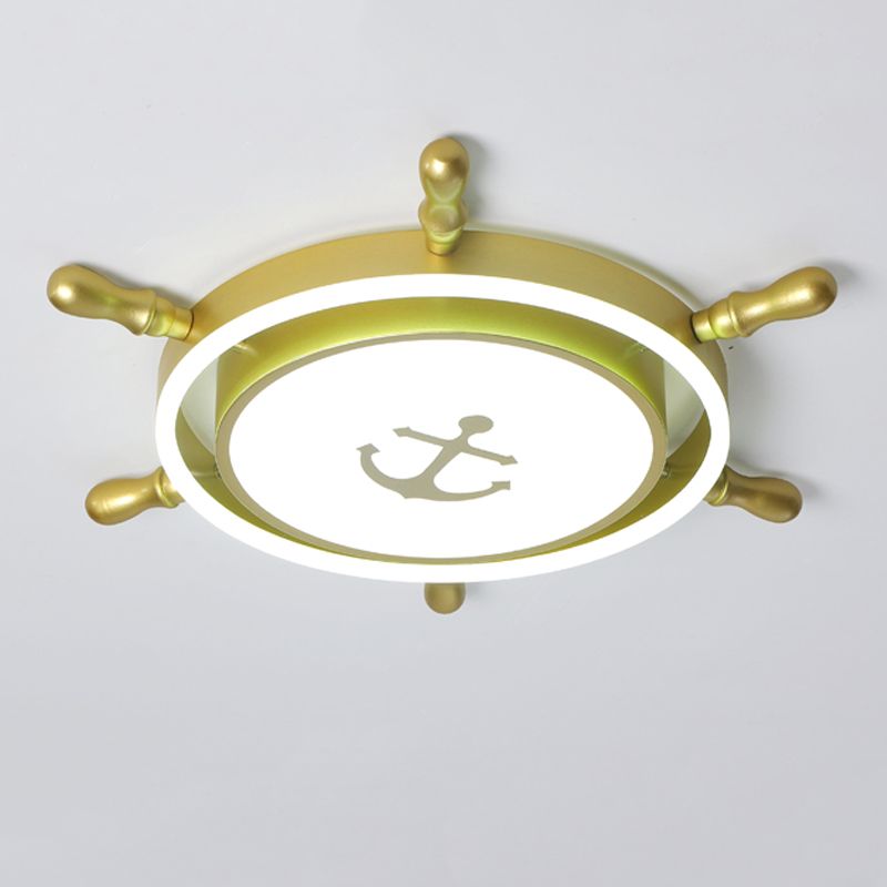 Plafonnier de navigation moderne en métal à 2 lumières pour chambre d'enfant