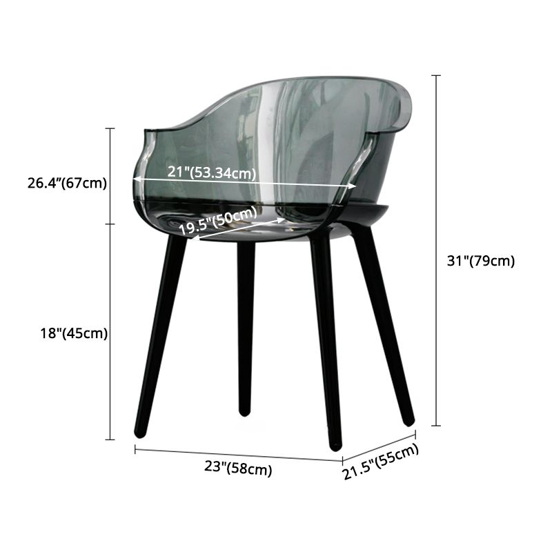 Contemporary Plastic Indoor-Outdoor Chair of 23'' Wide Dining Arm Chair