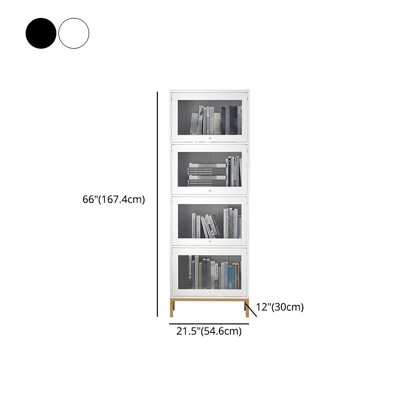 Glam Bookshelf Standard Wooden Shelf Bookcase with Cabinets for Office