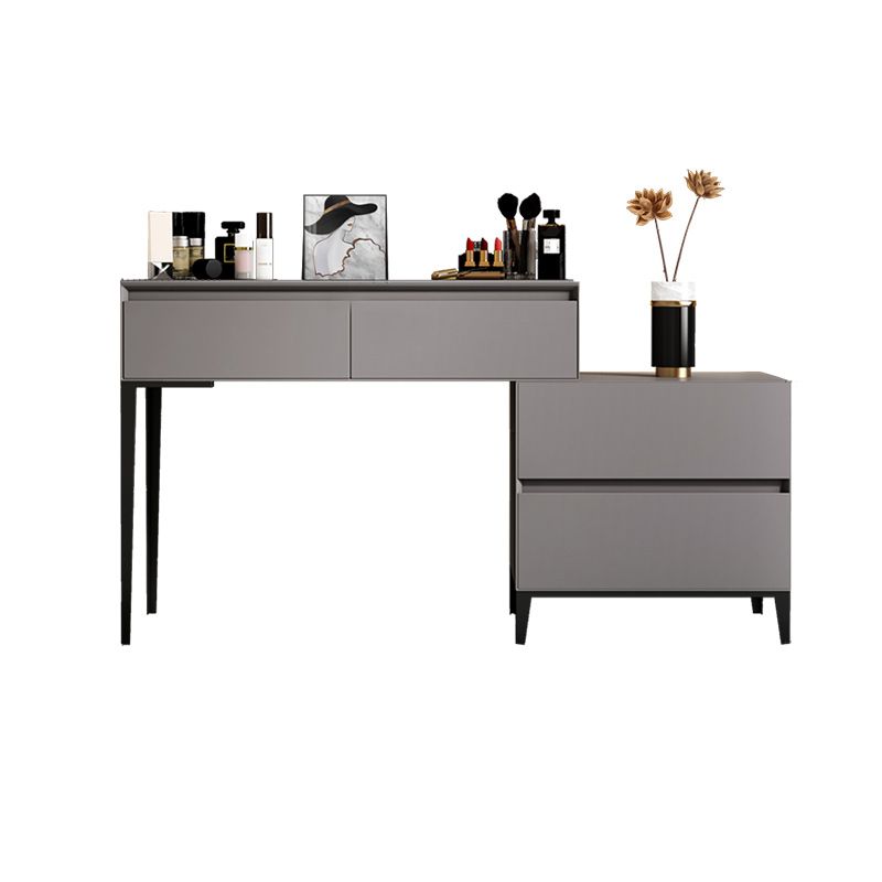 Gray Wooden Vanity, 31.5"/39.4" Wide Makeup Vanity Set with Stool