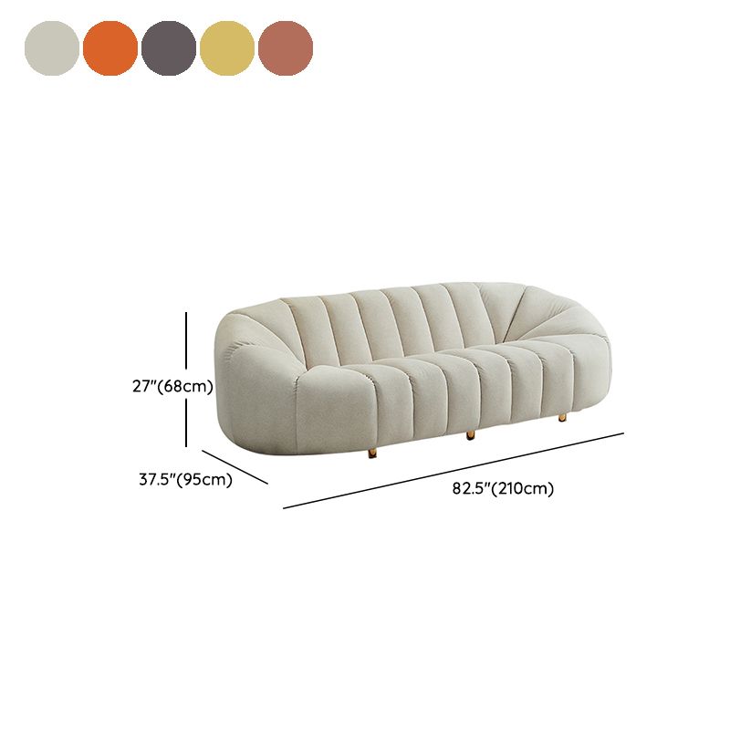 Scandinavian Biscuit Back Sofa 3-Seater Sloped Arm Settee - 82.7" Wide