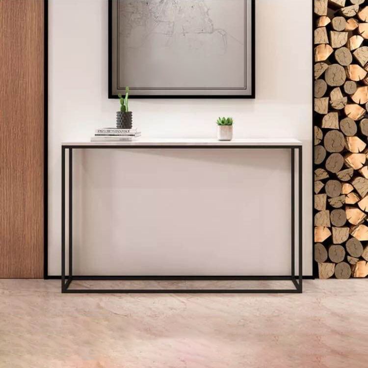 29.53" Tall Marble Console Table Modern Frame Base Accent Table for Hall