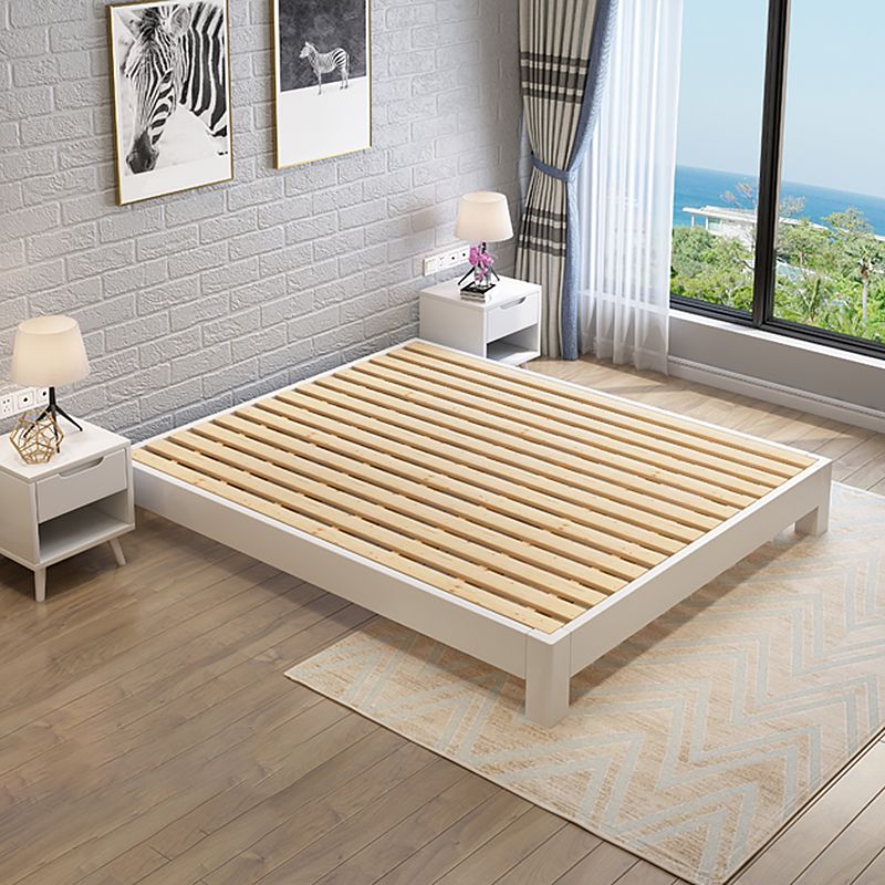 Contemporary Solid Color Wooden Bed Frame 9.84 " H Tatami Bed