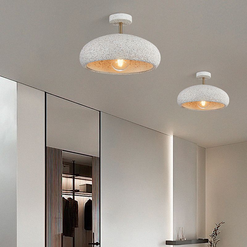 Resin Dome Shade Ceiling Semi Flush 1 - Light Industrial Semi Flush Mount