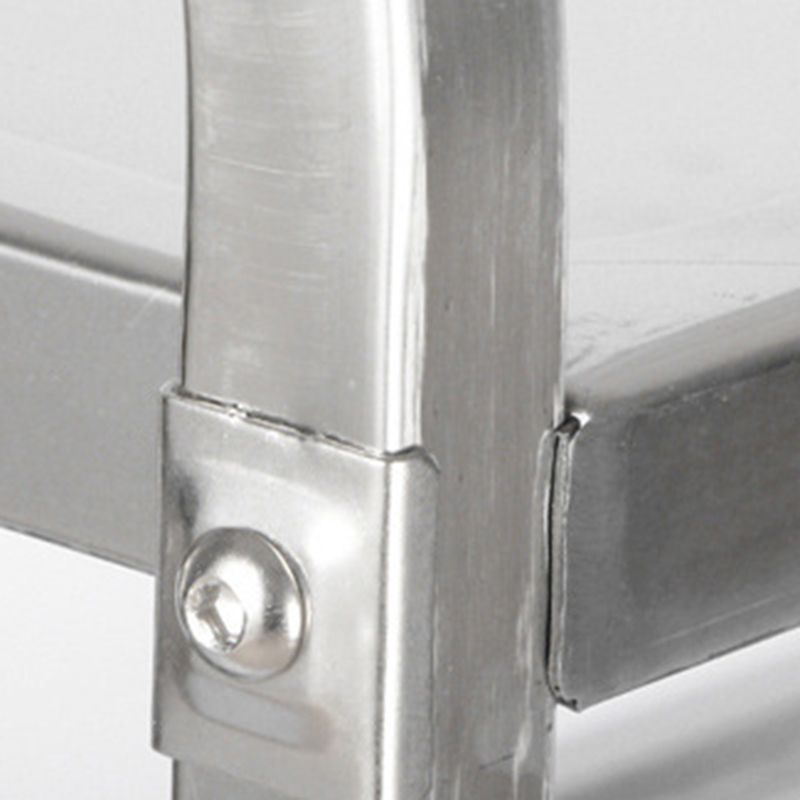 Modern Style Metal Prep Table Rectangular Rolling Prep Table for Dining Room