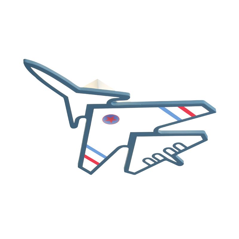 Avión de dibujos animados Iluminación de montaje Iluminación de LED acrílico Lámpara de techo de color rojo en blanco/azul