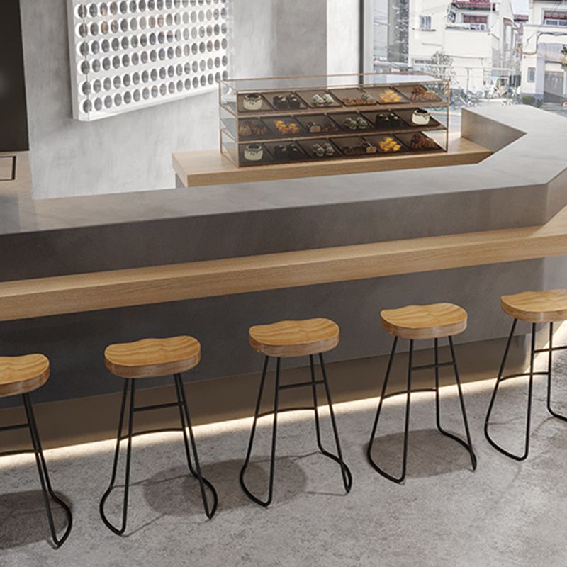 Modern Solid Wood Counter Height Stools with Footrest for Restaurant