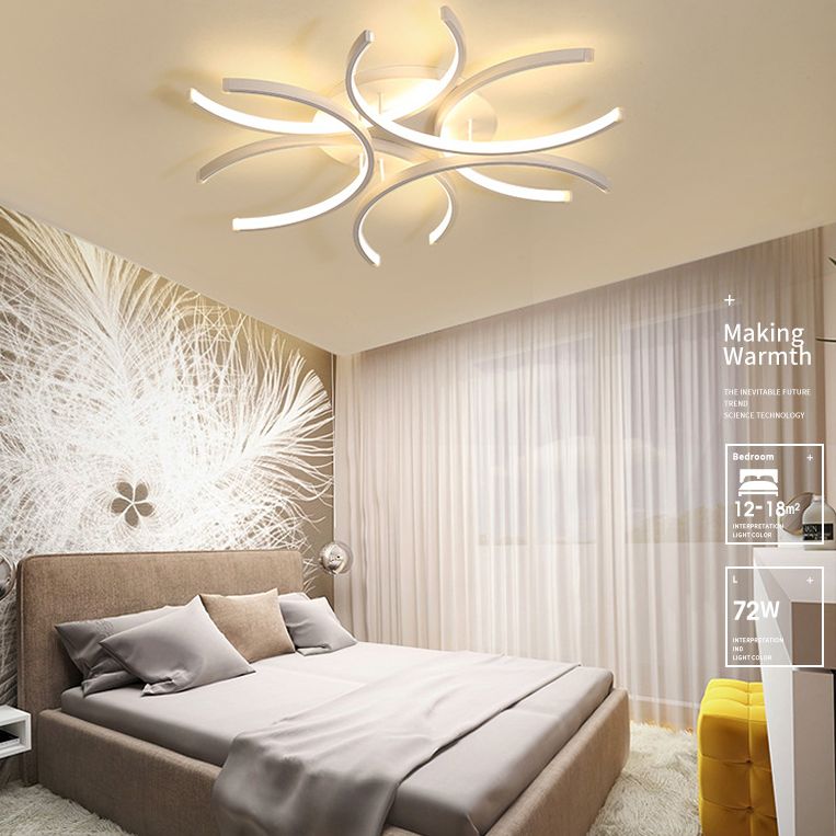 Weiße lineare LED Deckenleuchte in moderner Concise Style Aluminium Indoor Flush Mount für Wohnzimmer