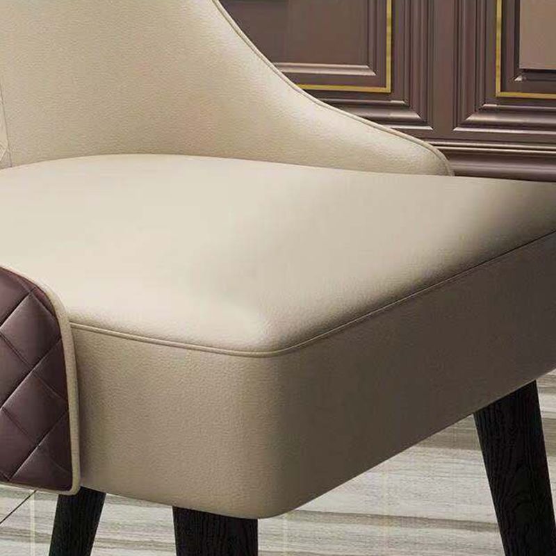 Chaises de salle à manger de style nordique glamour, chaise d'appoint en bois sans accoudoirs pour cuisine (Ensemble de 2)