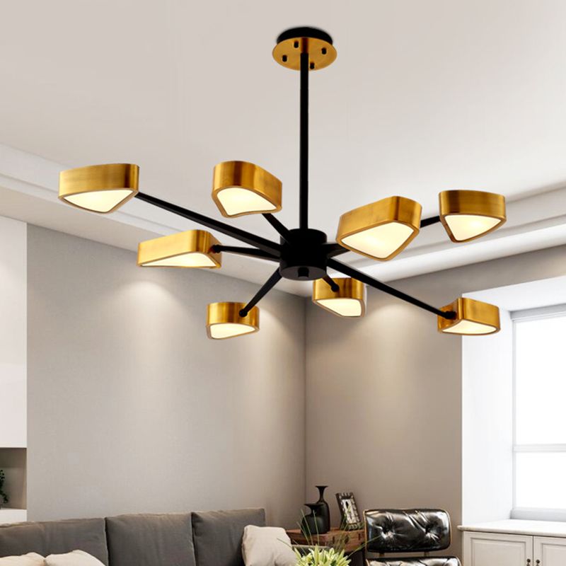 Postmodern Metal Wire Dessin Chandelier Lighttures Restaurage Black-Gold Hanging Chandelier