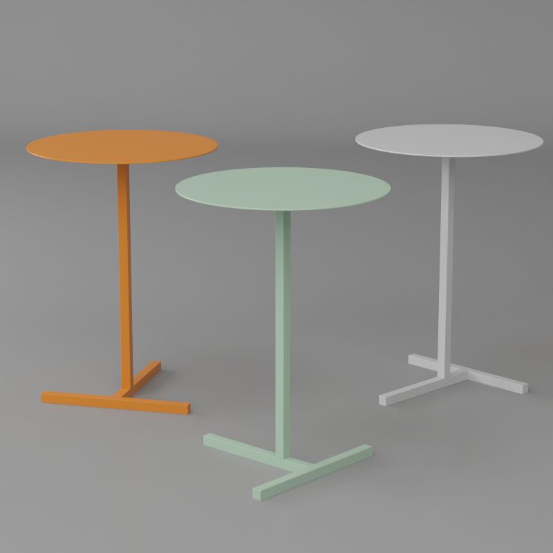 Mid-Century Round Side End Table Pedestal End Table for Living Room