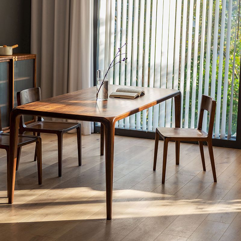 Contemporary Style Open Back Solid Wood Dining Side Chair for Home