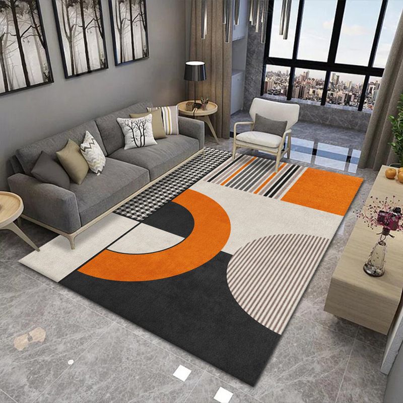 Nordic Purple Carpet Contrast Color Carpet Washable Carpet for Drawing Room
