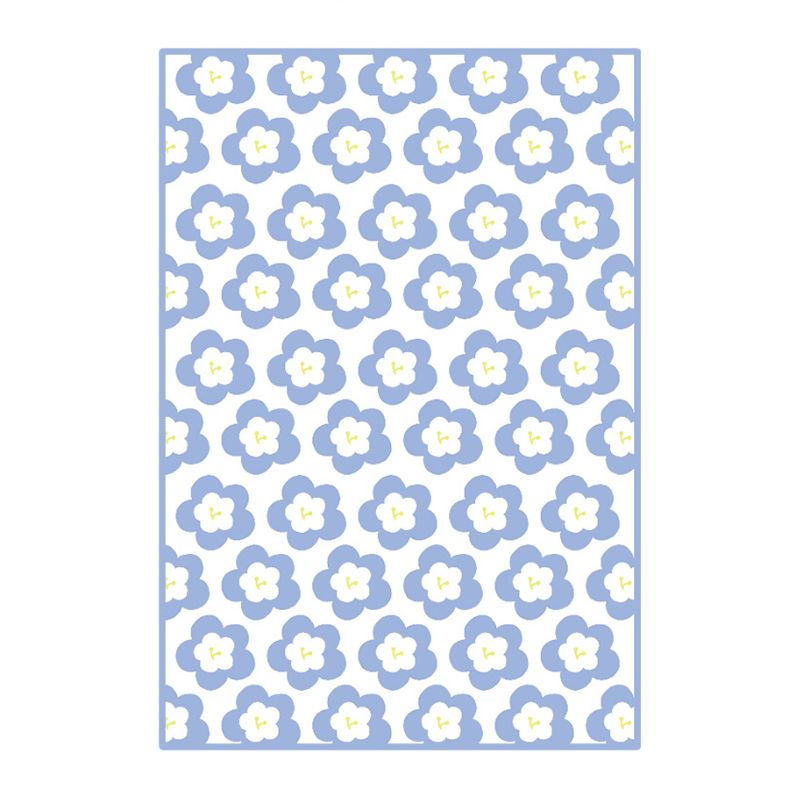 Light Purple Flower Rug Polyester Simple Rug Washable Rug for Living Room
