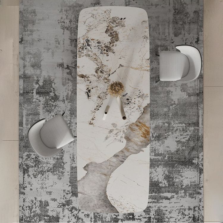 Modern Sintered Stone Top Dining Set Rectangle 1/3/4/5/7/9 Pieces Dining Room Table Set