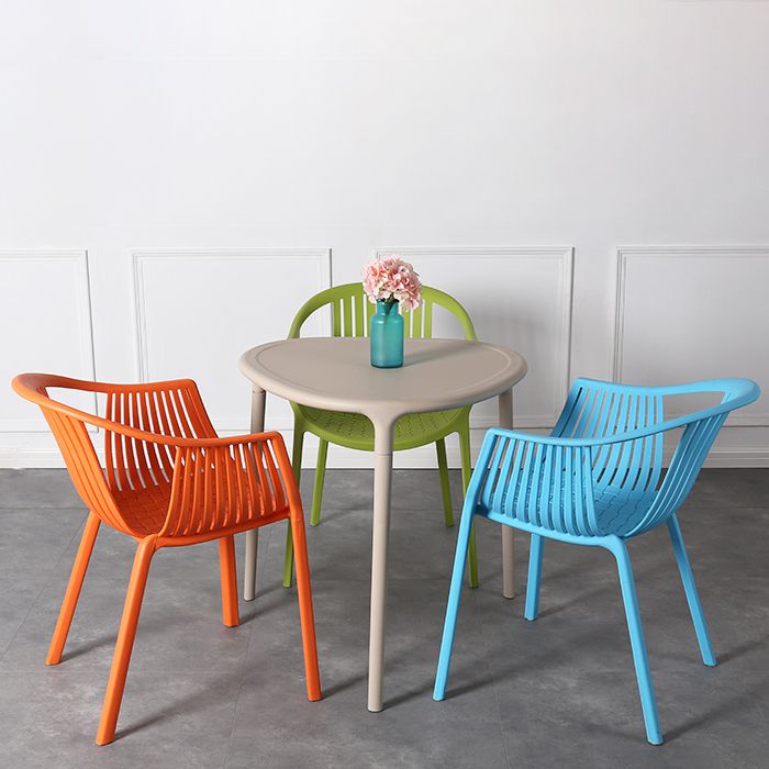 Contemporary Dining Chairs Arm Chair with Plastic Legs for Home