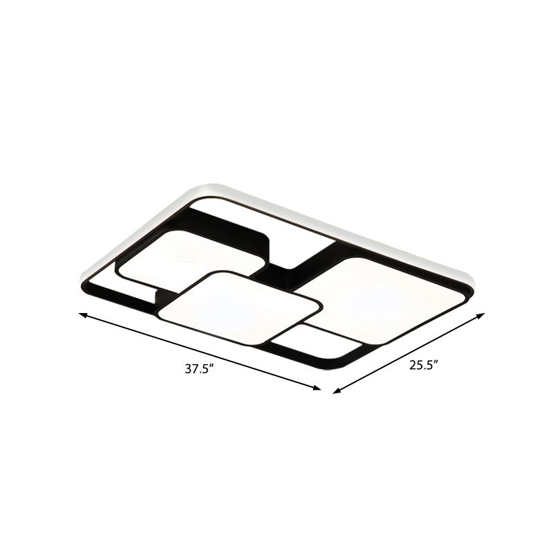 Zwart/witte rechthoekige inbouwplafondlamp, eigentijds acryl LED-inbouwlicht voor café