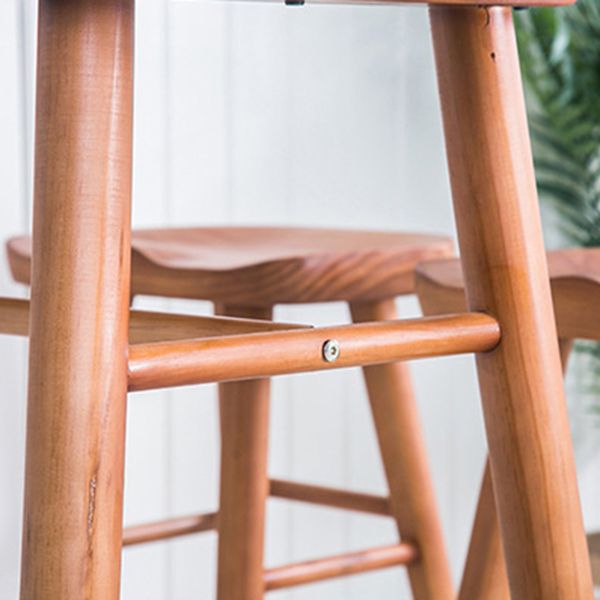 Contemporary Brown Wood Bar Table Free Form Counter Height Table with 4 Legs