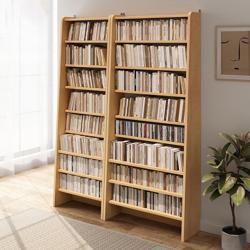 Modern Style Open Back Bookshelf Ladder Wooden Bookcase with Shelves