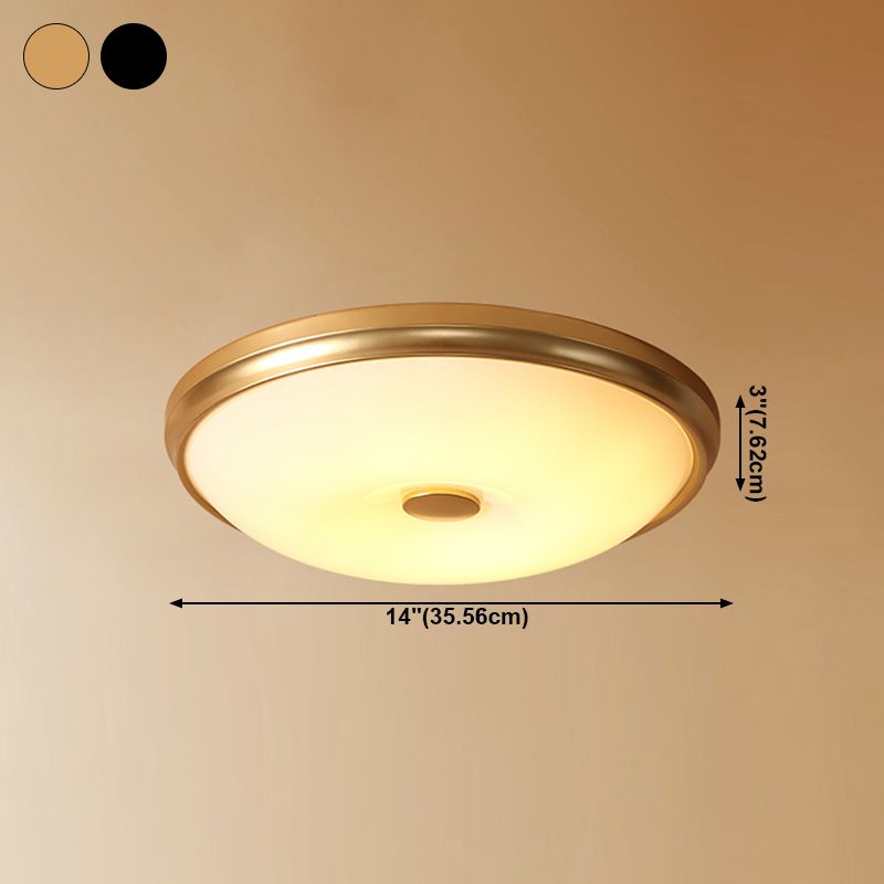 American Rustic Style Ceiling Light White Glass Dining Room Flush Mount Ceiling Lamp