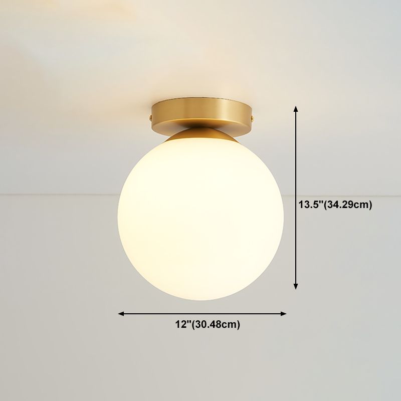 Plafonnier monté sur allée, plafonnier de style simple avec abat-jour en verre